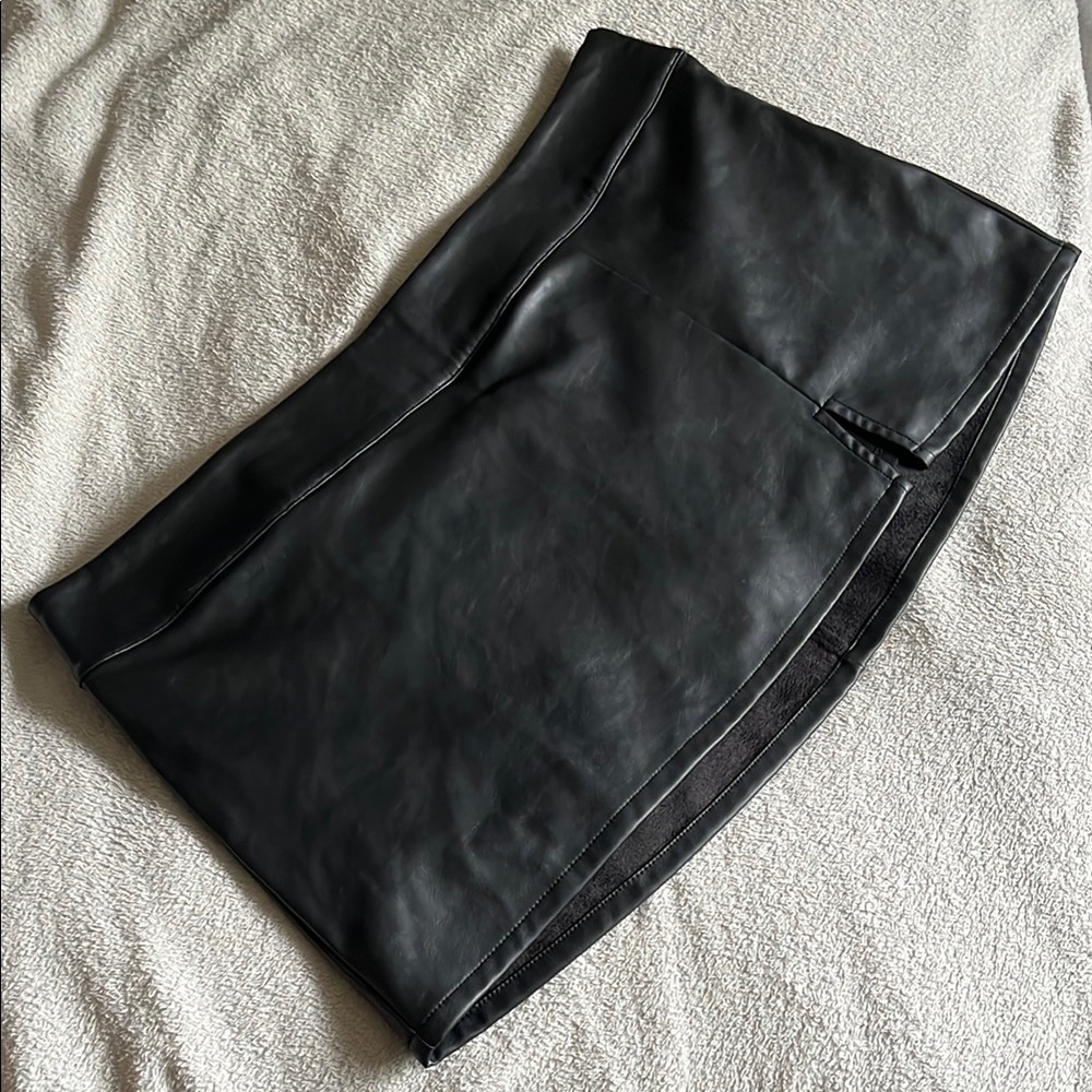 Wild Fable Black Faux Leather Skirt